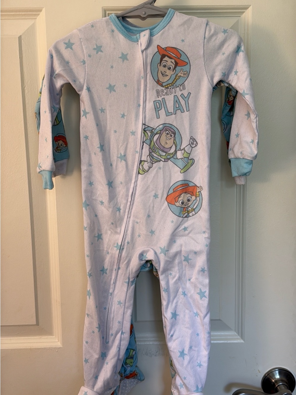 Disney Light Blue Toy Story 'Ready to Play' Kids Footie